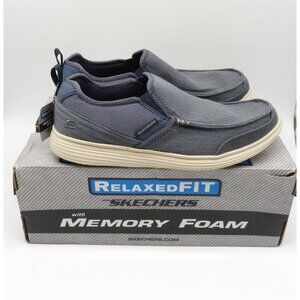 Skechers Mens Relaxed Fit Slip-On Blue Shoes Memory Foam Size 10 NEW